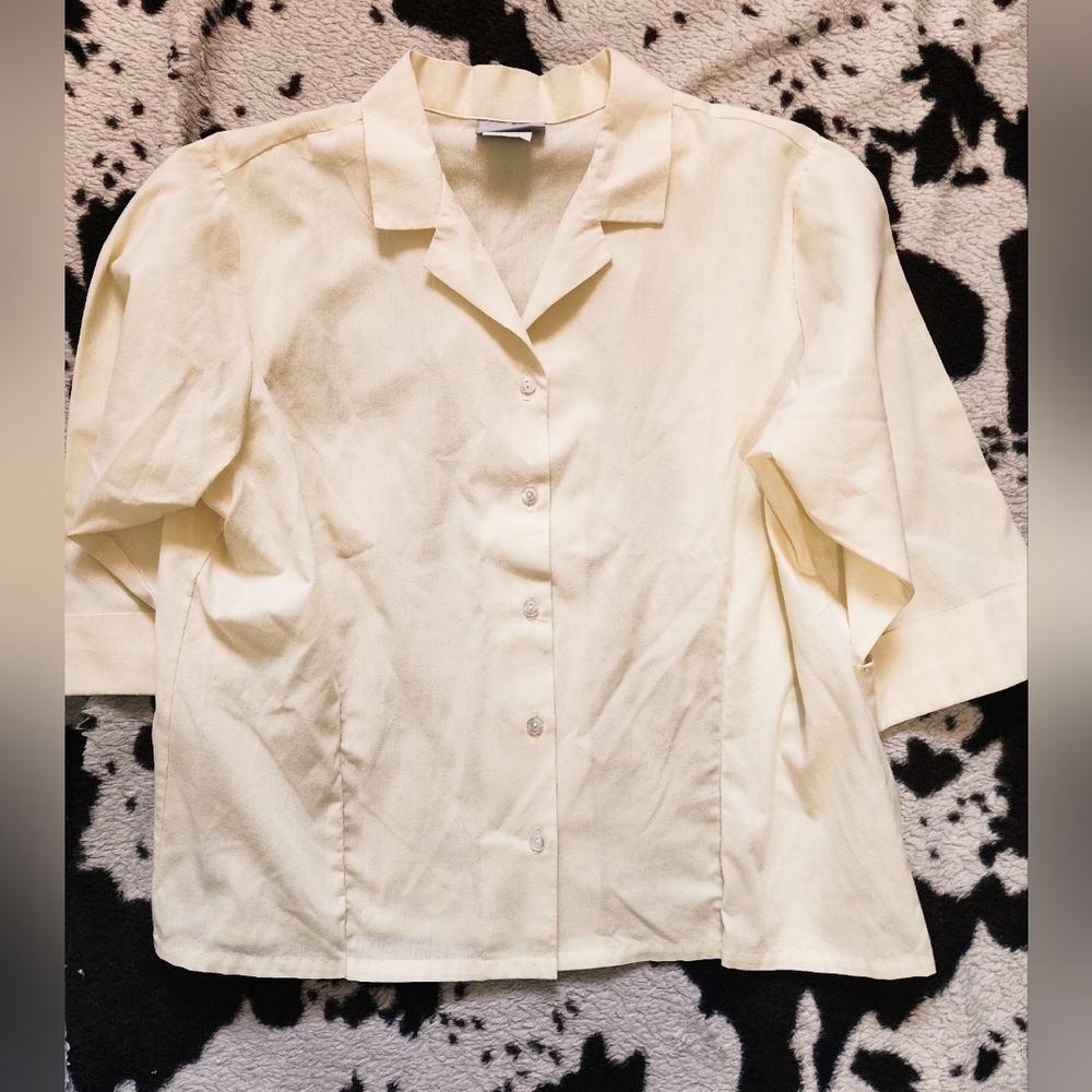 "BLAIR" WOMEN'S 80'S/90'S BUTTON UP - YELLOW MELLOW